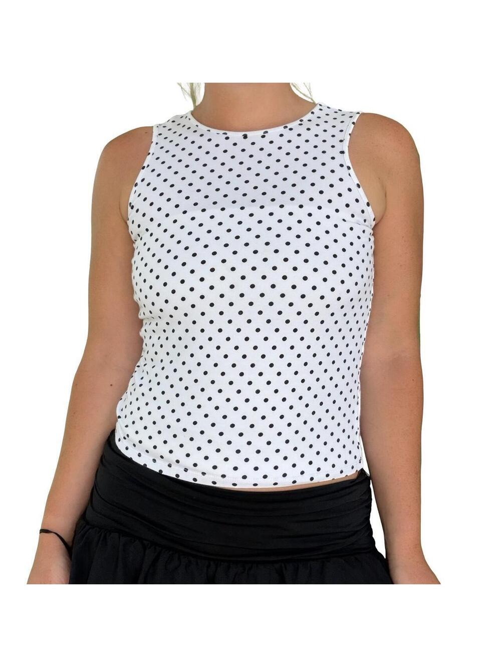 Y2K MINIMALIST POLKA DOT TANK